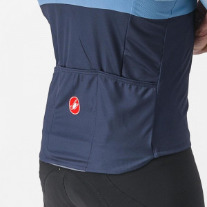 Tricou cu maneca scurta Castelli A Blocco, Bleu/Bleumarin/Portocaliu, L - Img 3