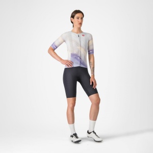 Tricou cu maneca scurta Castelli Aero PRO 8S W, pentru femei, violet multicolor, M - Img 6