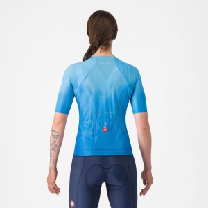 Tricou cu maneca scurta Castelli Climbers A/C W, pentru femei, albastru aquamarin, M - Img 5