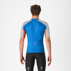 Tricou cu maneca scurta Castelli Entrata 6, pentru barbati, albastru Italia/gri argintiu-maro mocha, XL - Img 2