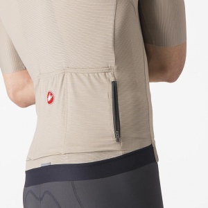 Tricou cu maneca scurta Castelli Espresso, Crem, XL - Img 6