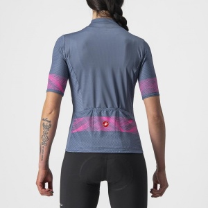Tricou cu maneca scurta Castelli Fenice, de dama, Bleumarin/Roz, L - Img 2