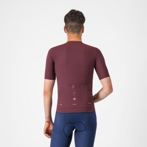 Tricou cu maneca scurta Castelli Premio EVO, pentru barbati, visiniu inchis, XL - Img 7