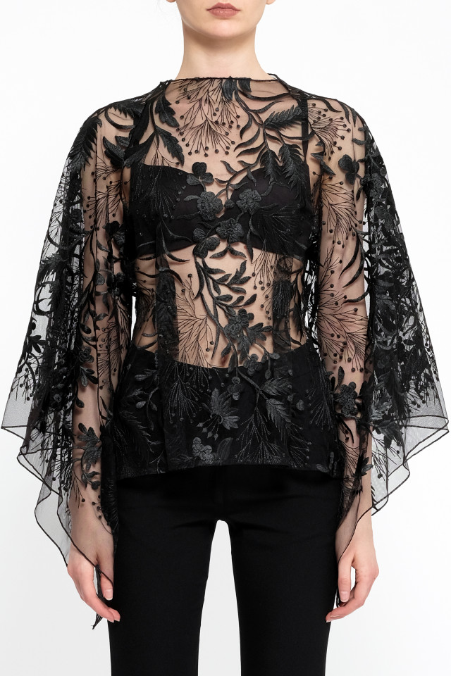 BLACK LACE ‘BUTTERFLY’ TOP