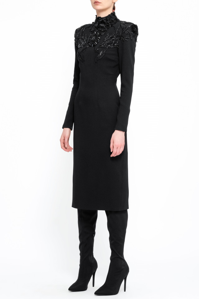 ROCHIE MIDI NEAGRĂ CU APLICAȚII