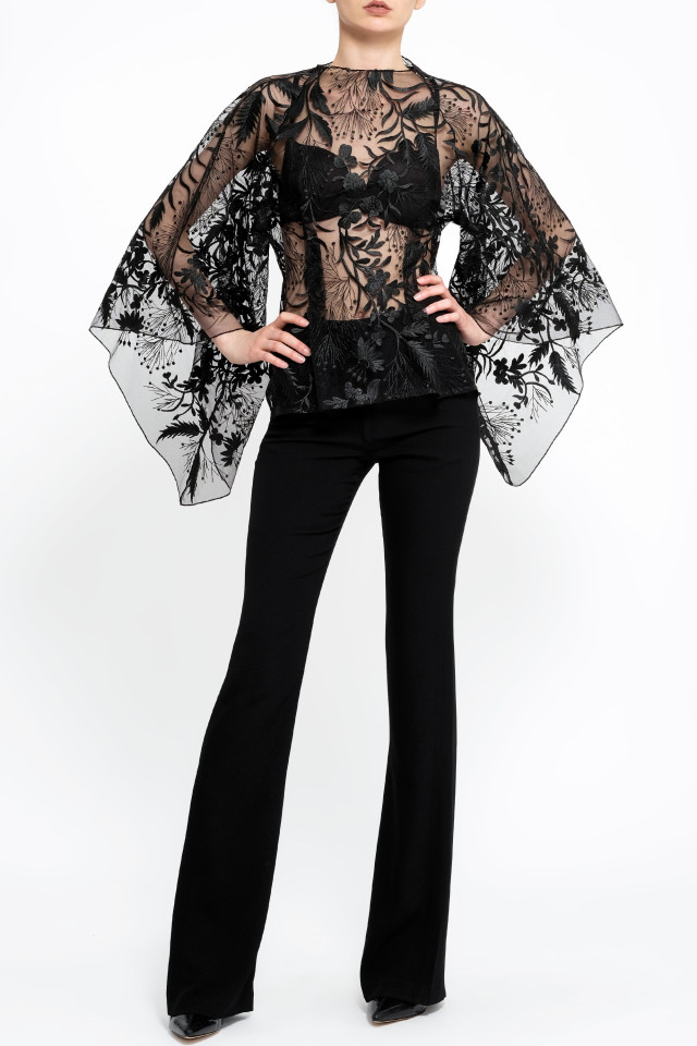 BLACK LACE ‘BUTTERFLY’ TOP