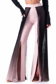 PINK TROUSERS WITH PLEATED CHIFFON ON THE SIDES