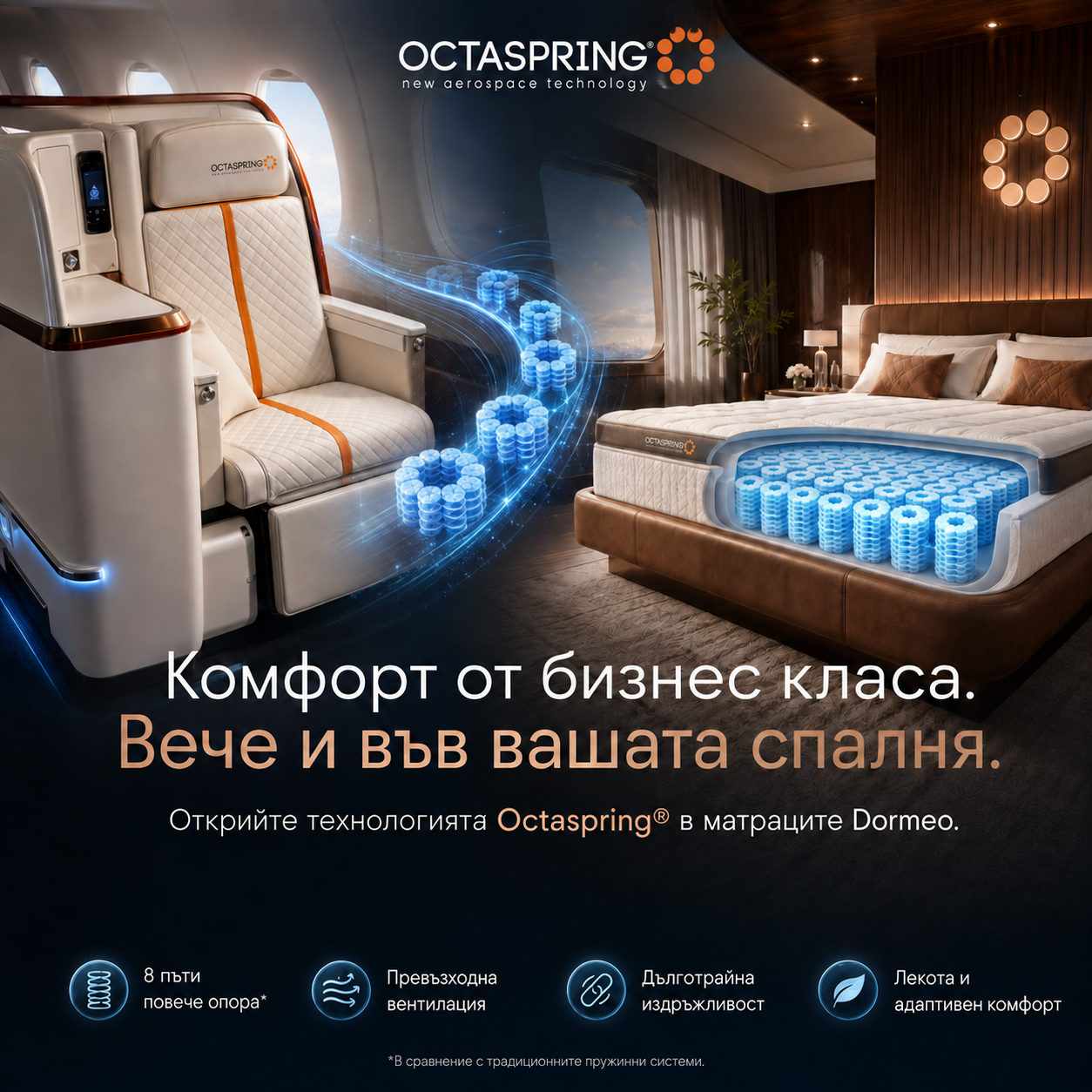 Octaspring технология от бизнес класата в спалнята