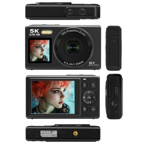 X-Cell Digitalna kamera 5K 80 MP, 18x Zoom, Wi-Fi crna - Img 5