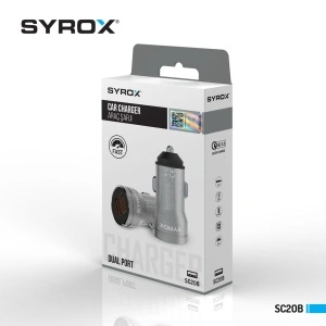 Syrox SC20B Car Cigarette Lighter Charger 3.1A Dual USB Input - Img 2