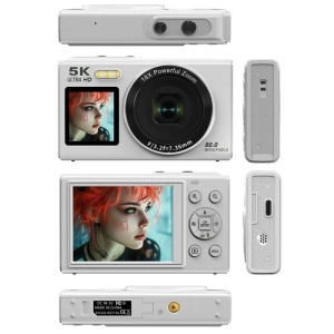 X-Cell Digitalna kamera 5K 80 MP, 18x Zoom, Wi-Fi bela - Img 3