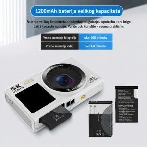 X-Cell Digitalna kamera 5K 80 MP, 18x Zoom, Wi-Fi crna - Img 3