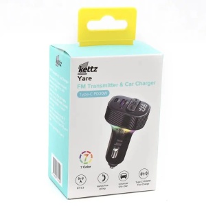 Kettz FM Transmiter i Punjač Yare – QC3.1 + Type-C PD30W, LED - Img 3