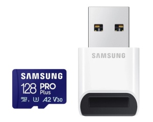 SAMSUNG Memorijska kartica PRO PLUS MicroSDXC 128GB U3 Blue + Card reader MB-MD128SB - Img 2