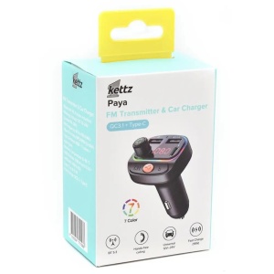 Kettz FM Transmiter i Punjač Paya – 2×USB QC3.1 + Type-C, LED - Img 4