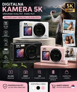 X-Cell Digitalna kamera 5K 80 MP, 18x Zoom, Wi-Fi crna - Img 4