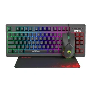 Set USB Tastatura+Miš+Podloga Marvo CM310 3in1 gejmerski set sa površinskim osvetljenjem crni