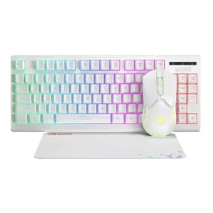 Set USB Tastatura+Miš+Podloga Marvo CM310 3in1 gejmerski set sa površinskim osvetljenjem beli