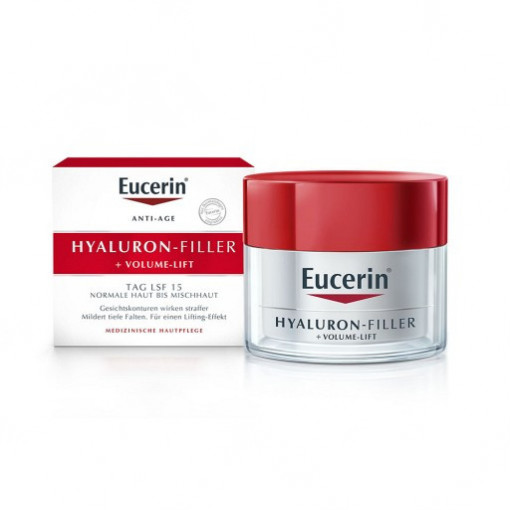 Crema de zi antirid Eucerin Hyaluron-Filler + Volume-Lift, pentru ten normal si mixt, 50 ml