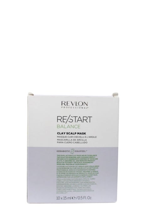 Masca cu argila pentru purificarea scalpului Restart REVLON PROFESIONAL - 10 x 15 ml