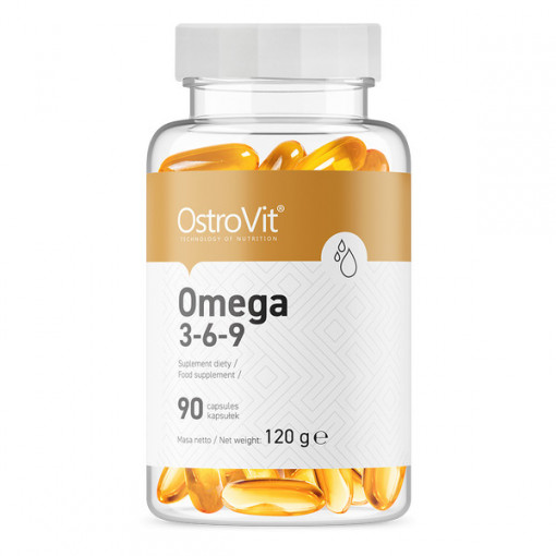 Supliment nutritiv complex de proteine sub forma de capsule din plante, Omega 3-6-9, OstroVit, 90 capsule