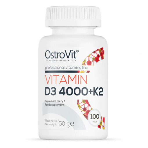 Supliment alimentar OstroVit Vitamin D3 4000 + K2 - 100 comprimate