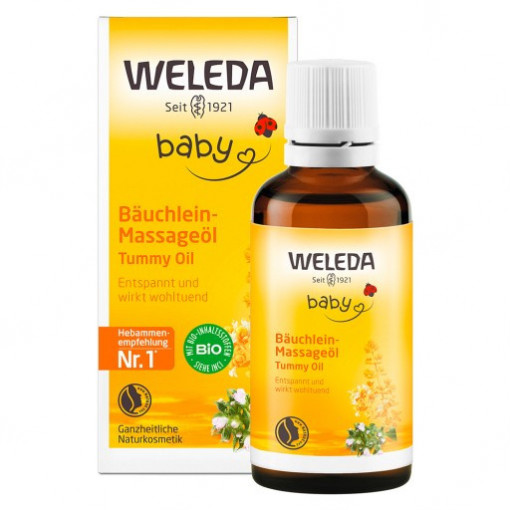 Ulei de masaj, Weleda Baby, pentru burtica bebelusului, Bio, 50 ml