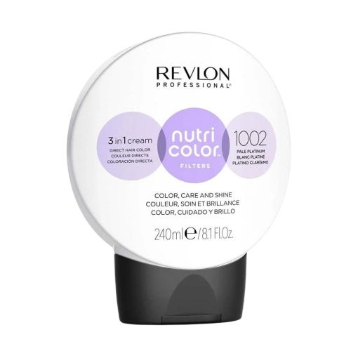 Revlon, Nutri Color Filters, Hair Colouring Cream Toner, 1002 Pale Platinum, 240 ml