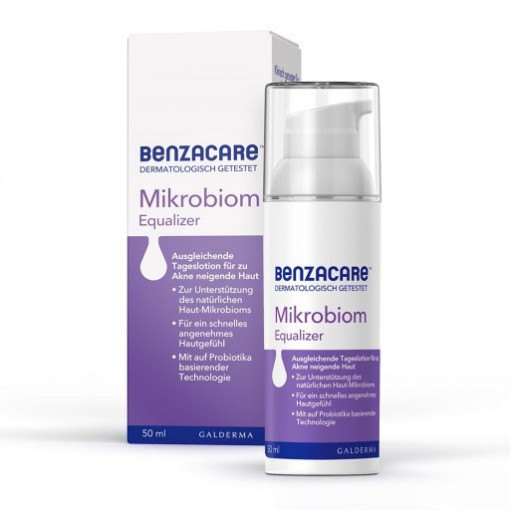 Lotiune pentru fata Benzacare Mikrobiom, hidratant non-comedogenic pentru acnee, 50ml