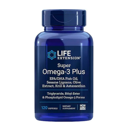 Supliment alimentar Life Extension Super Omega-3 Plus EPA-750mg, DHA-510mg Krill si Astaxanthin 120 capsule