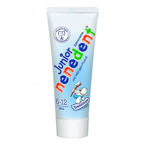 Pasta de dinti pentru copii Nenedent Junior cu Fluor, fara zahar, 6-12 ani, 75ml