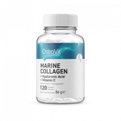 Supliment alimentar cu colagen marin, OstroVit Marine Collagen cu Hyaluronic Acid cu Vitamina C 120 Capsule