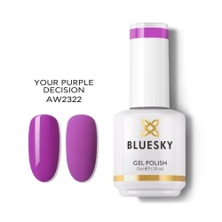 Bluesky, Bluesky, Glossy Shine Finish, Semi-Permanent Nail Polish, Purple Decision, 15 ml