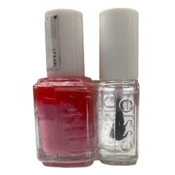 Set Essie: Nail Enamel, Vegan, Glossy Shine Finish, Nail Polish, 20, Lovie Dovie, 13.5 ml + Nail Care - Good To Go, Top Coat, Nail Strengthening Lacquer, 5 ml