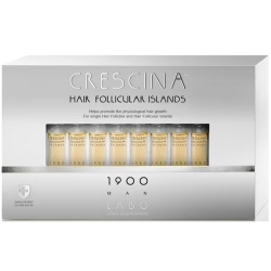 Set, Labo, Crescina Follicular Islands 1900, Pentru stimularea creșterii, Ser tratament în fiole, Pentru scalp, Pentru bărbați, 20 buc