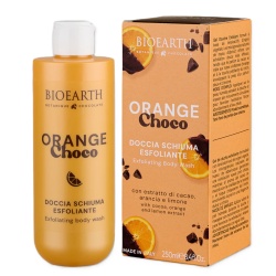 Bioearth, Orange Choco, Cleansing & Exfoliating, Gel de duș, Pentru toate tipurile de piele, 250 ml