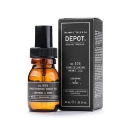 Depot, 500 Beard & Mustache Specifics No. 505, Ulei pentru barbă, Piele și lemn, Pentru strălucire