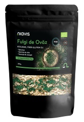 Fulgi de Ovaz Fini Fara Gluten cu Spirulina, Chia si Seminte de Canepa Ecologici/Bio 200g