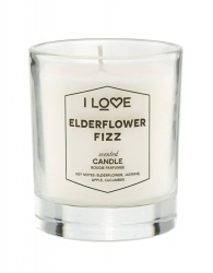 I Love, Elderflower Fizz, Raspberry, Scented Candle, 160 g