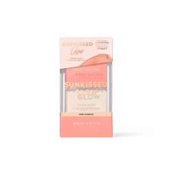 Paleta duo blush cremos & iluminator stralucitor Sunkissed Glow, nuanta Pink Sunrise, Profusion Cosmetics