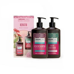 Set Arganicare: Keratin, Hair Leave-In Conditioner, Shiny, 400 ml