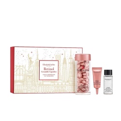 Set Elizabeth Arden: Retinol, Ceramide, Reduces Fine Lines & Wrinkles, Serum Capsules, Face, 60 pcs + Ceramide, Retinol, Smoothing, Eye Cream, 5 ml + Retinol + HPR Ceramide, Renewing, Water Cream, For Face, 15 ml