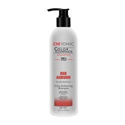 Chi, Ionic Color Illuminate, Fără parabeni, Șampon pentru colorarea părului, Pentru culoarea naturală a părului și părul vopsit, Red Auburn, 739 ml
