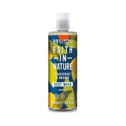 Gel de dus natural, energizant, cu grapefruit si portocala, Faith in Nature, 100 ml