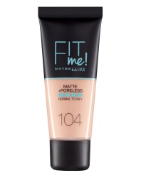 Maybelline, Fit Me Matte + Poreless, Liquid Foundation, 104, Soft Ivory, 30 ml