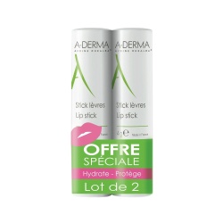 Set Duo, A-Derma, A-Derma, Hidratează, Tratament balsam de buze, 2 buc, 4 ml