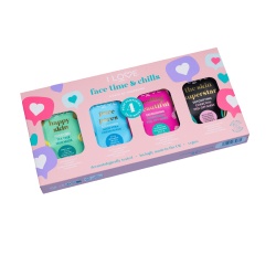 Time & Chills Set I Love: Beautiful Peeling, Peeling, Sheet Mask, For Face, 10 ml + Skin Superstar, Detoxifying, Sheet Mask, For Face, 10 ml + Happy Skin, Purifying, Sheet Mask, For Face, 10 ml + Pure Pores, Cleansing, Sheet Mask, For Face, 10 ml