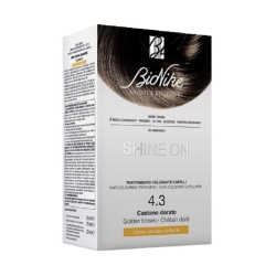 BioNike, Shine On, Vopsea permanentă de păr, 4.3 Golden Brown, 145 ml