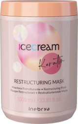 Inebrya, Ice Cream Keratin, Mască cremă pentru tratamentul părului, Restructurare, 1000 ml