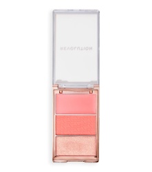 Makeup Revolution, Icon Blush, Vegan, Mat, Paletă de fard de obraz și iluminator, Authentic Peach